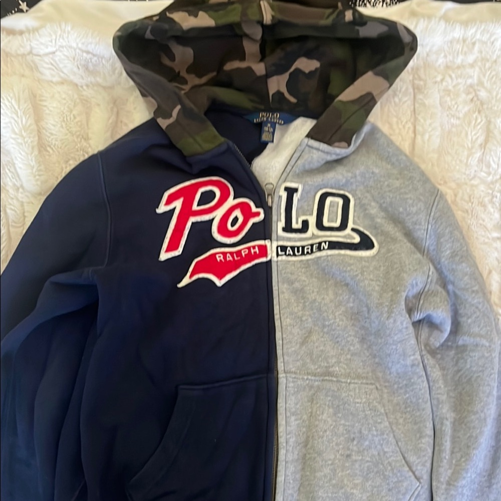 Polo by Ralph Lauren Blue and Gray Jacket with Sporty Design